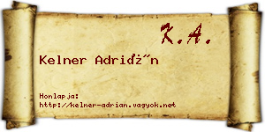 Kelner Adrián névjegykártya