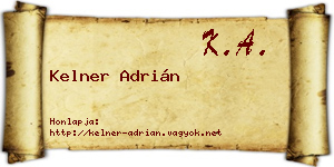 Kelner Adrián névjegykártya
